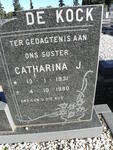 KOCK Catharina J., De 1931-1980