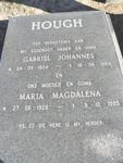 HOUGH Gabriel Johannes 1924-1989 & Maria Magdalena 1926-1995