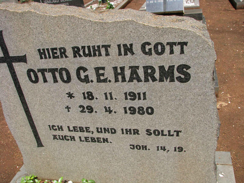 HARMS Otto G.E. 1911-1980