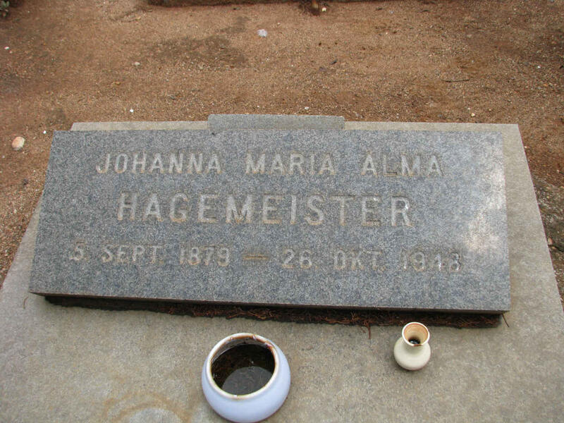 HAGEMEISTER Johanna Maria Alma 1879-1948
