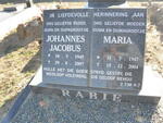 RABIE Johannes Jacobus 1945-2007 & Maria 1947-2004