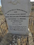 MERWE Maria Magdalena Petronella Catharina, van der nee OBERHOLSTER 1872-1925