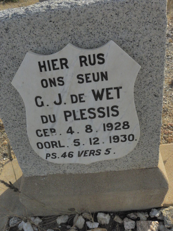 PLESSIS G.J. de Wet, du 1928-1930