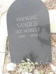 SANDER Annemarie nee WEIGELT 1890-1934