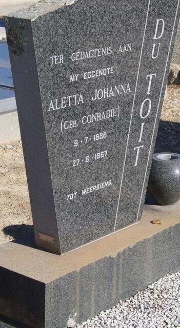 TOIT Aletta Johanna, du nee CONRADIE 1888-1967
