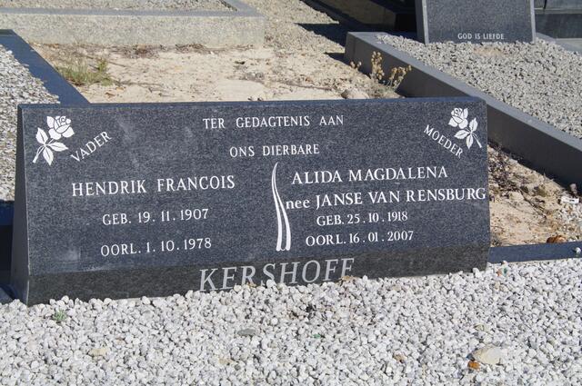KERSHOFF Hendrik Francois 1907-1978 & Alida Magdalena Janse van RENSBURG 1918-2007