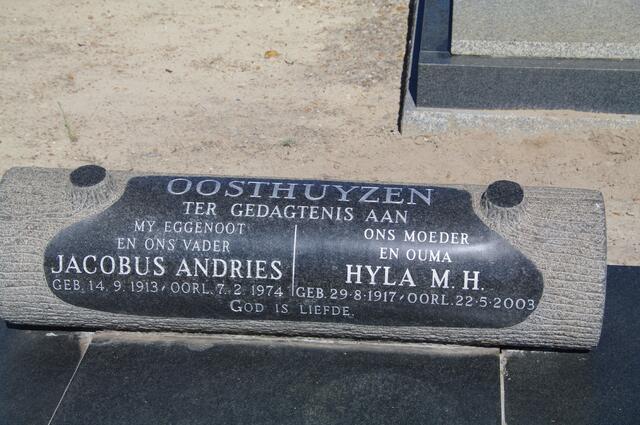 OOSTHUYZEN Jacobus Andries 1913-1974 & Hyla M.H. 1917-2003
