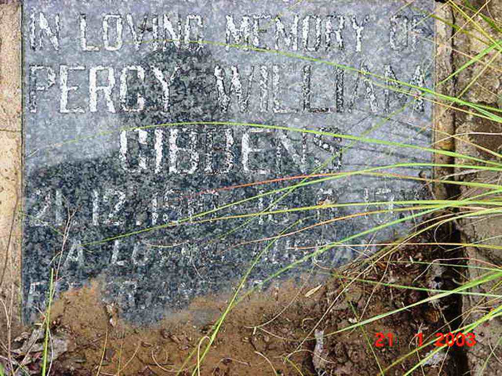 GIBBENS Percy William 1910-