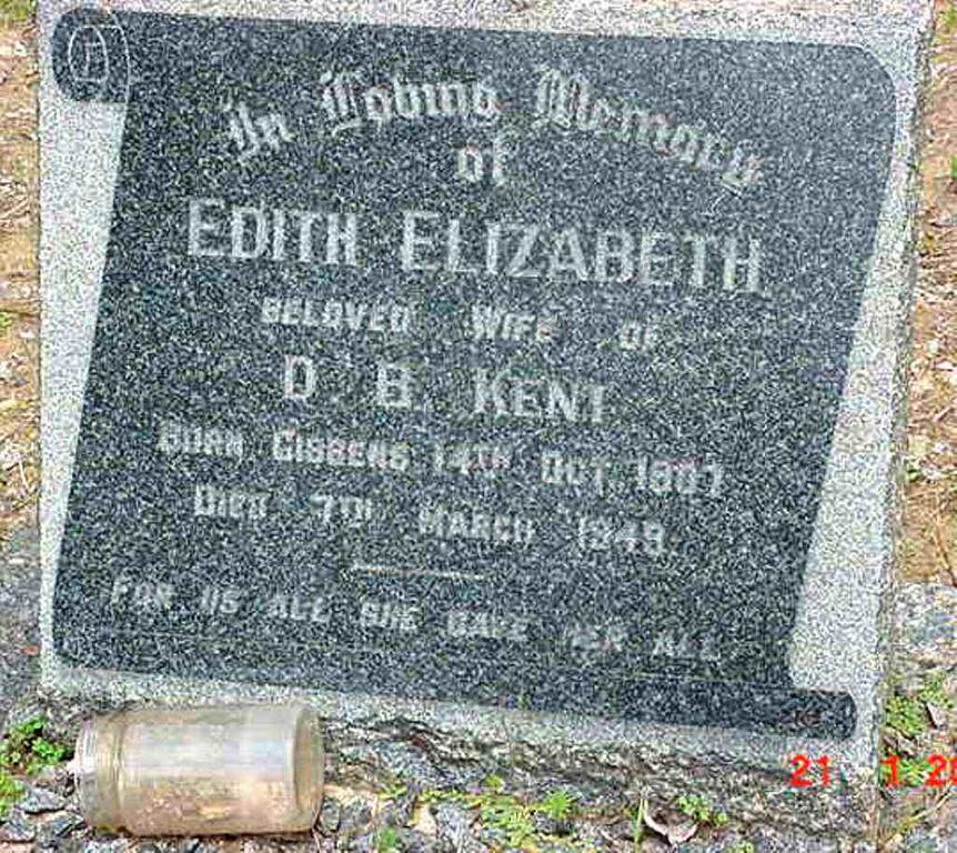 KENT Edith Elizabeth nee GIBBENS 1907-1949