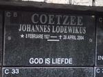 COETZEE Johannes Lodewikus 1927-2004