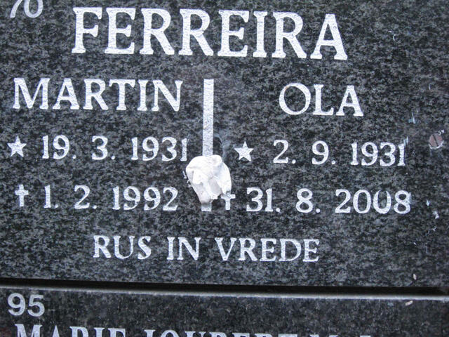 FERREIRA Martin 1931-1992 & Ola 1931-2008