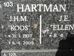 HARTMAN J.H.M. 1937-2009 & J.E. 1937-