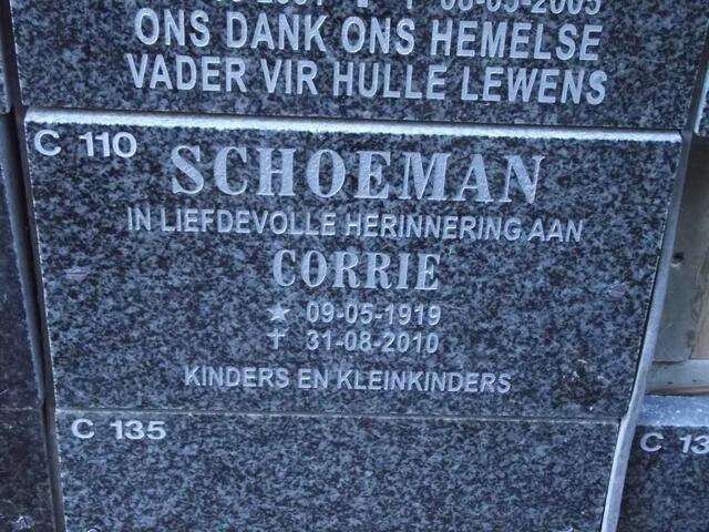 SCHOEMAN Corrie 1919-2010