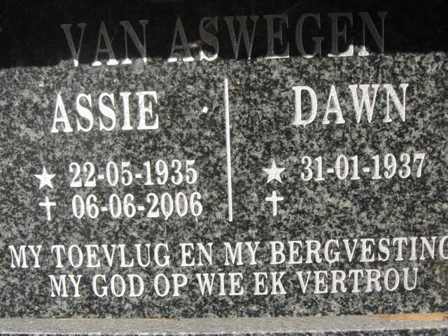 ASWEGEN Assie, van 1935-2006 & Dawn 1937-