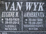 WYK Eugene M., van 1925-2012 & Ammerentia 1926-2007