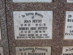 PETTIT Robert Eric 1919-1995 & Joan 1925-1978
