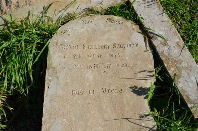 SAAYMAN Jacoba Elizabeth 1865-1924