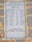 Plaque with list of names on the memorial