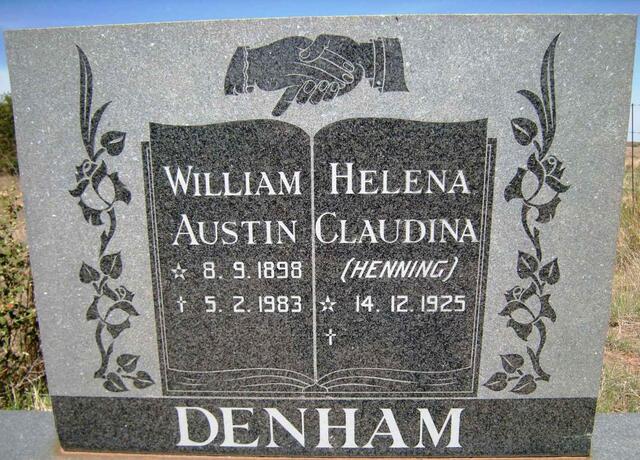 DENHAM William Austin 1898-1983 & Helena Claudina HENNING 1925-