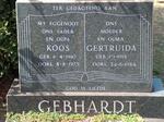 GEBHARDT Koos 1910-1975 & Gertruida 1915-1984 