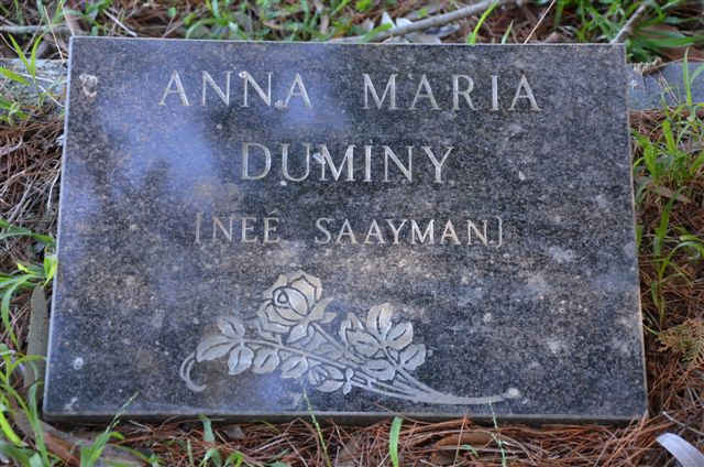 DUMINY Anna Maria nee SAAYMAN ?-?