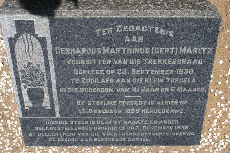 MARITZ Gerhardus Marthinus - 1838