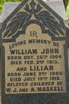 MASKELL William John 1904-1913 :: MASKELL Lilian 1906-1919