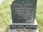MERWE Maria M.M., van der nee VAN ZYL 1893-1953