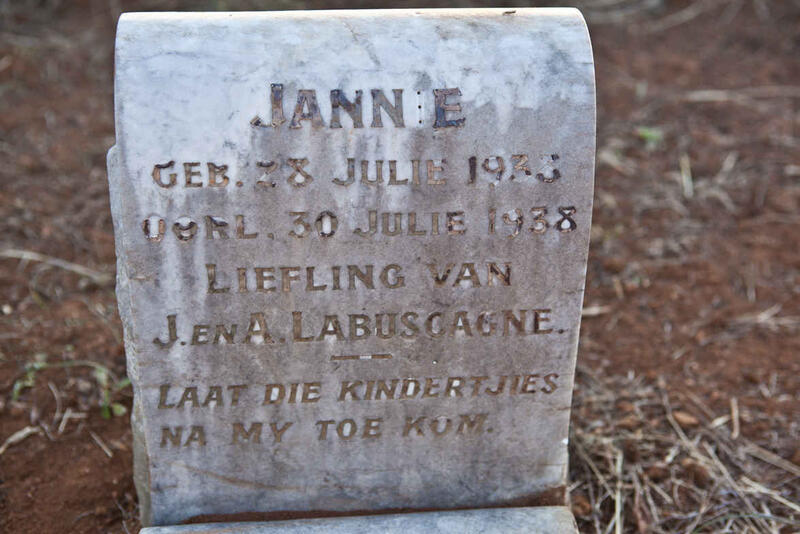 LABUSCHAGNE Jannie 1933-1938