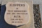 KLOPPERS Alta 1954-1954