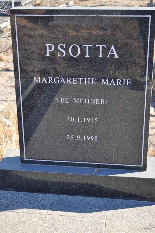 PSOTTA Margarethe Marie nee MEHNERT 1915-1998