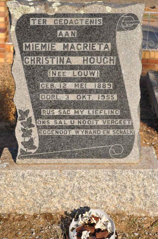 HOUGH Miemie Magrieta Christina nee LOUW 1889-1955