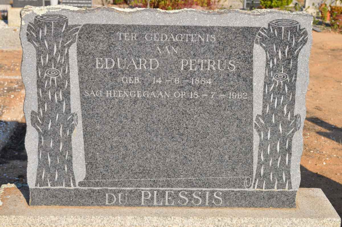 PLESSIS Eduard Petrus, du 1884-1962