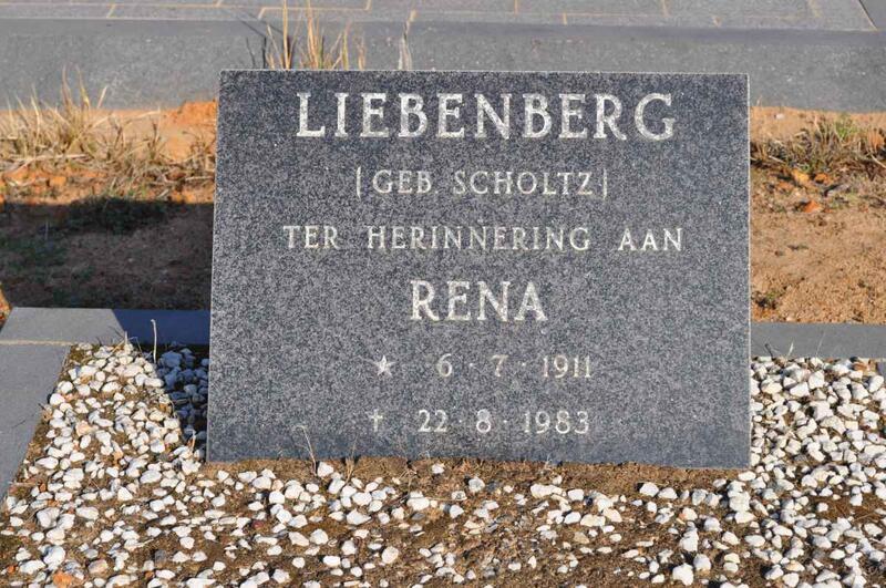 LIEBENBERG Rena nee SCHOLTZ 1911-1983