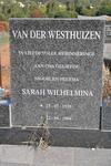WESTHUIZEN Sarah Wilhelmina, van der 1939-2004