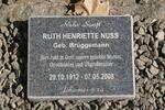NUSS Ruth Henriette nee BRUGGEMANN 1912-2008