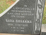 LINDE Sara Susanna nee COETZEE 1908-1996