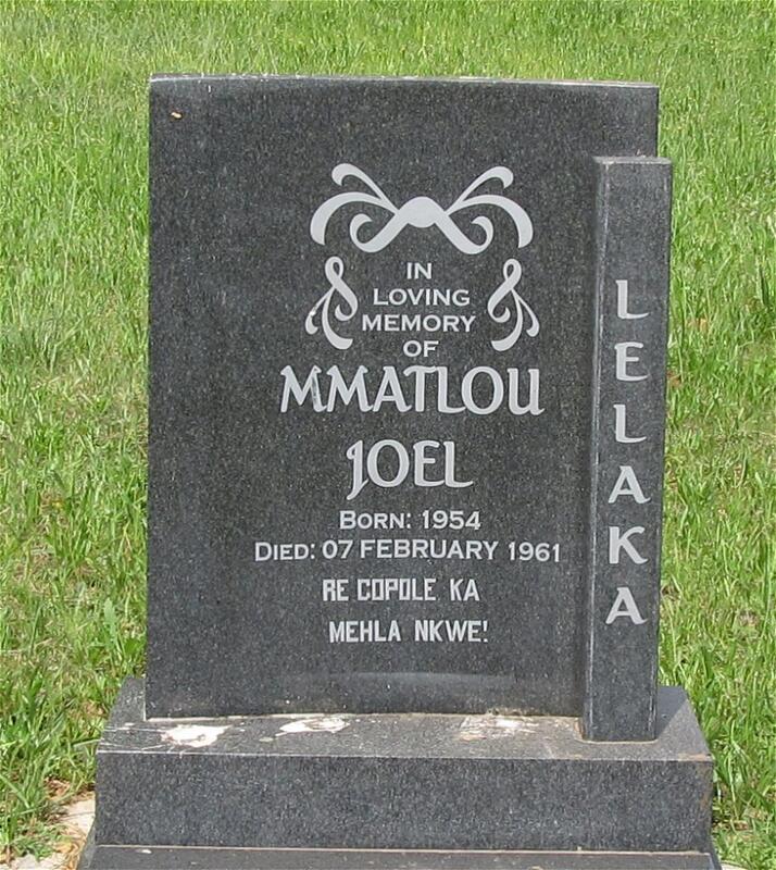 LELAKA Mmatlou Joel 1954-1961