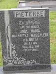 PIETERSE Anna Maria Magretha Magdalena neé BOTHA 1871-1946