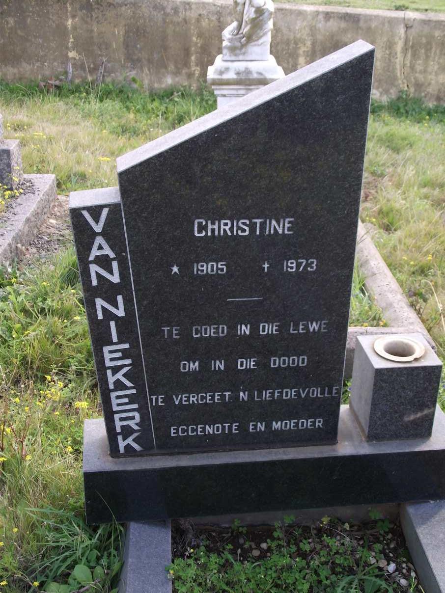 NIEKERK Christine, van 1905-1973