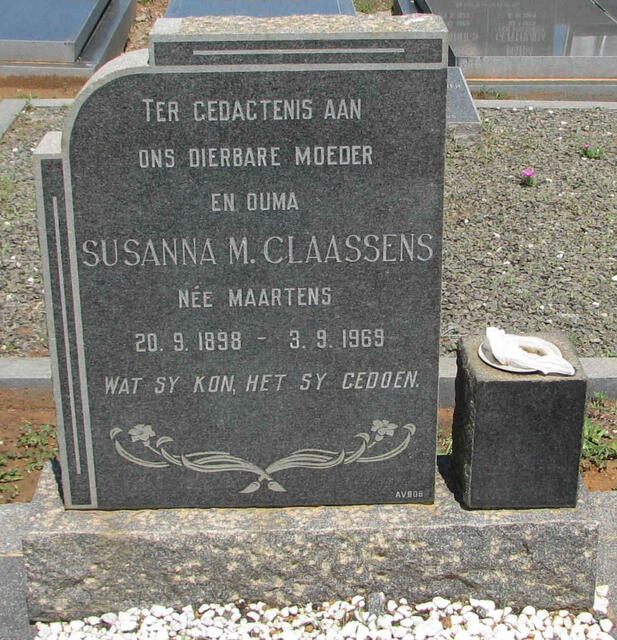 CLAASENS Susanna M. nee MAARTENS 1898-1969