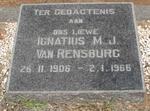 RENSBURG Ignatius M.J., van 1906-1966
