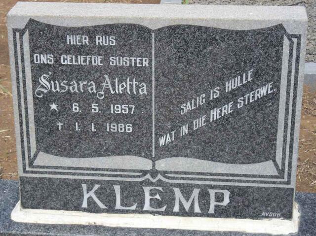 KLEMP Susara Aletta 1957-1986