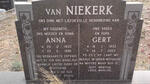 NIEKERK Gert, van 1933-2003 & Anna 1935-1996