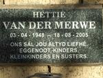 MERWE Hettie, van der 1948-2005