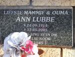LUBBE Ann 1914-2005