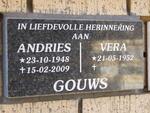 GOUWS Andries 1948-2009 & Vera 1952-