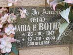 BOTHA Maria P. 1947-2003