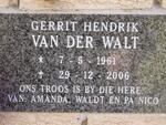 WALT Gerrit Hendrik, van der 1961-2006