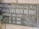 MERWE Johan, van der 1945-2003